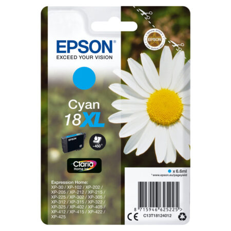 Αυθεντικό Φυσίγγιο μελάνης Epson C13T18124012 Κυανό