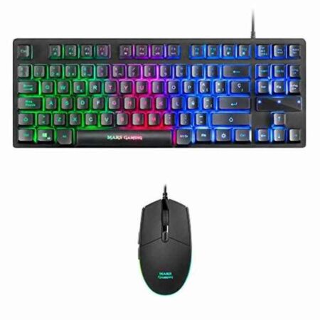 Πληκτρολόγιο και Ποντίκι για Gaming Mars Gaming MCPTKLES 3200 dpi RGB Μαύρο Ισπανικό Qwerty